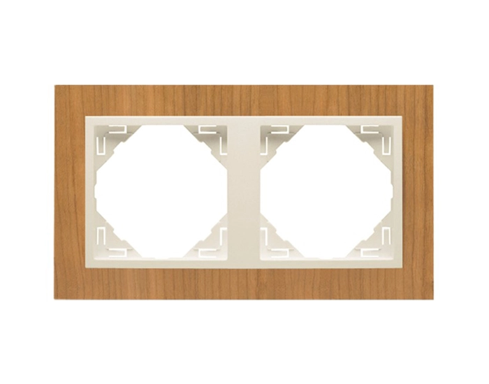 90920 TJP рамка подвійна універсальна LOGUS Вишня з пласт. вставкою перламутр