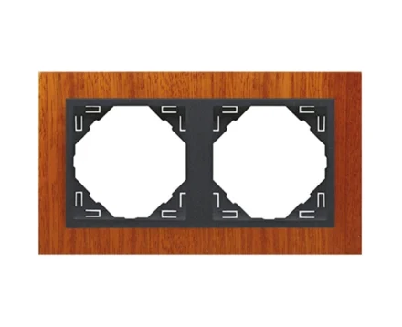 рамка подвійна універсальна LOGUS Махонь з пласт. вставкою графіт