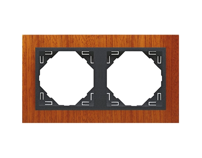 90920 TMS рамка подвійна універсальна LOGUS Махонь з пласт. вставкою графіт