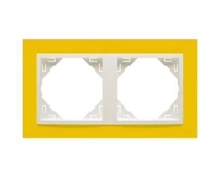 Рамка подвійна ANIMATO жовтий / металік крижаний