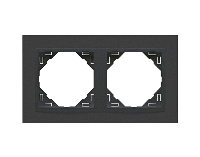 90920 TSS Рамка подвійна ANIMATO металік графіт / металікік графітовий