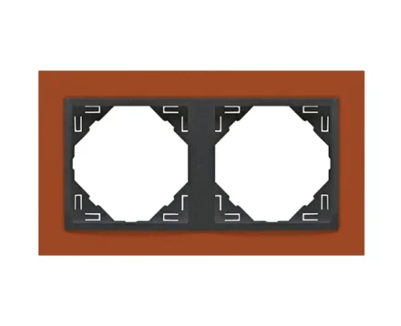 Рамка подвійна ANIMATO металік оранжевий / металікік графіт