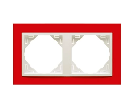 Рамка подвійна ANIMATO червоний / металік крижаний