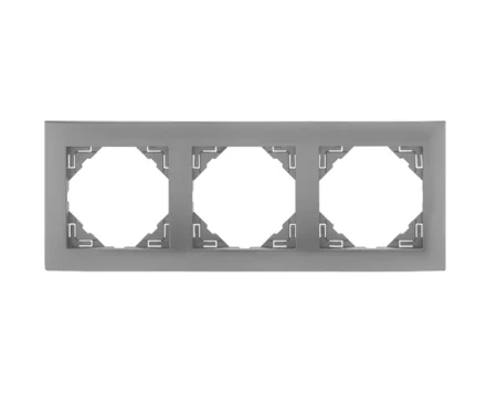 Рамка потрійна універсальна LOGUS металік алюмінієвий
