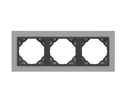 Рамка потрійна ANIMATO металік алюміній / металікік графіт