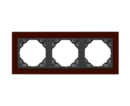 Рамка потрійна ANIMATO металік червоний / металікік графіт