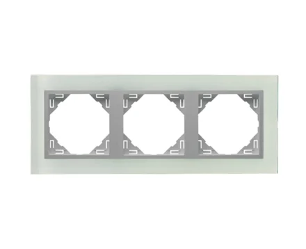 Рамка потрійна універсальна LOGUS Склокераміка з пласт. вставкою алюміній
