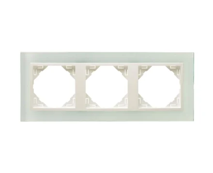 Рамка потрійна універсальна LOGUS Склокераміка з пласт. вставкою крига