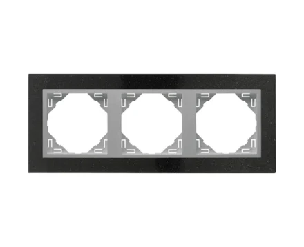 Рамка потрійна універсальна LOGUS Граніт з пласт. вставкою алюміній