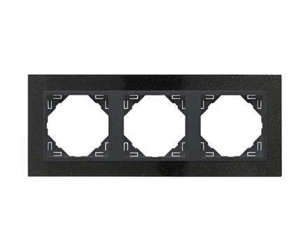 Рамка потрійна універсальна LOGUS Граніт з пласт. вставкою графіт