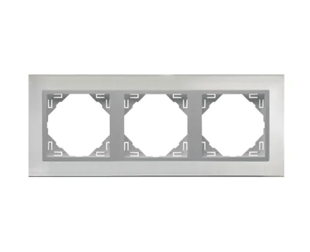Рамка потрійна універсальна LOGUS Сталь з пласт. вставкою алюміній