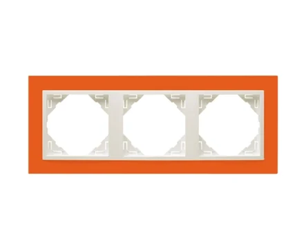 Рамка потрійна ANIMATO оранжевий / металік крижаний