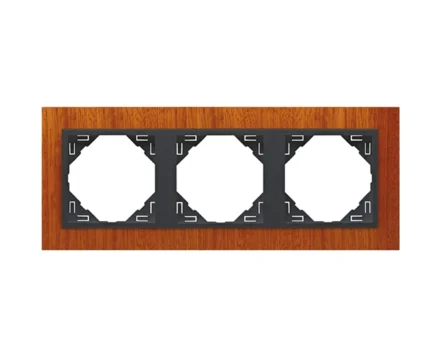 рамка потрійна універсальна LOGUS Махонь з пласт. вставкою графіт