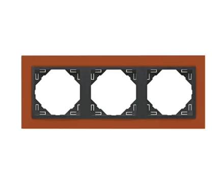 Рамка потрійна ANIMATO металік оранжевий / металікік графіт