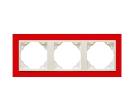 Рамка потрійна ANIMATO червоний / металік крижаний