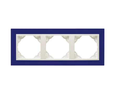 Рамка потрійна ANIMATO синій / металік крижаний