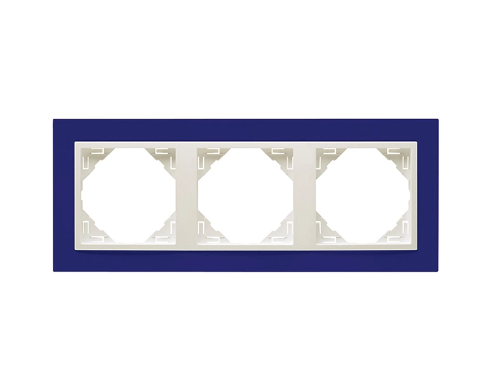 90930 TZG Рамка потрійна ANIMATO синій / металік крижаний