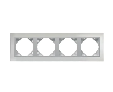 Рамка 4-кратна універсальна LOGUS Сталь з пласт. вставкою алюміній