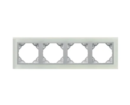 Рамка 4-кратна універсальна LOGUS Склокераміка з пласт. вставкою алюміній