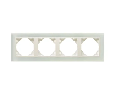 Рамка 4-кратна універсальна LOGUS Склокераміка з пласт. вставкою крига