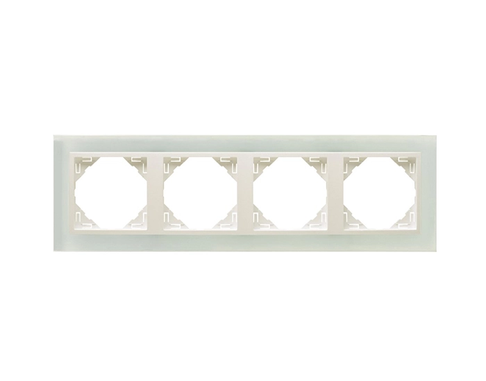 90940 TCG Рамка 4-кратна універсальна LOGUS Склокераміка з пласт. вставкою крига