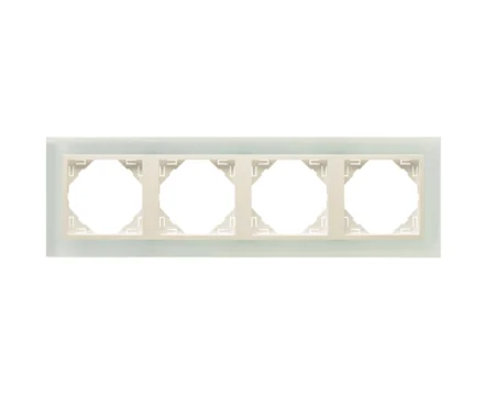 Рамка 4-кратна універсальна LOGUS Склокераміка з пласт. вставкою крига