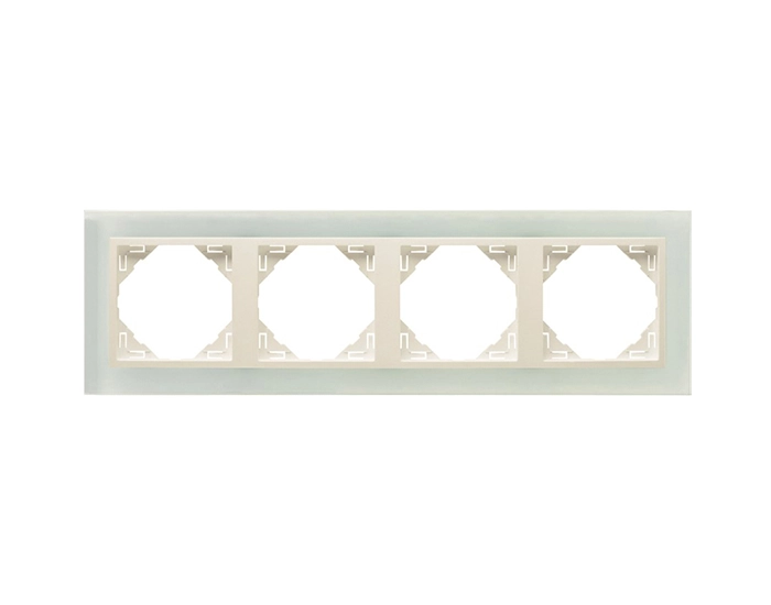 90940 TCP Рамка 4-кратна універсальна LOGUS Склокераміка з пласт. вставкою крига