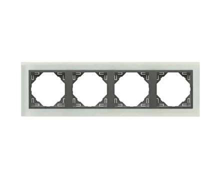 Рамка 4-кратна універсальна LOGUS Склокераміка з пласт. вставкою графіт