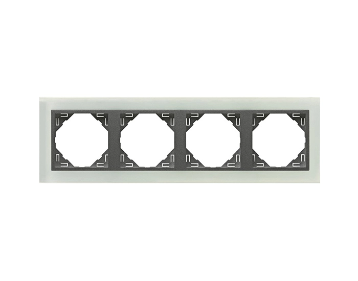 90940 TCS Рамка 4-кратна універсальна LOGUS Склокераміка з пласт. вставкою графіт