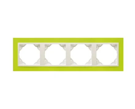 Рамка 4-кратна ANIMATO зелений / металік крижаний