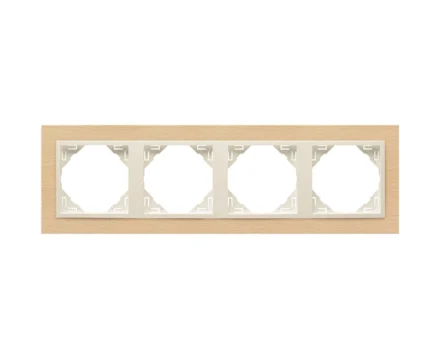 рамка 4-кратна універсальна LOGUS Бук з пласт. вставкою перламутр