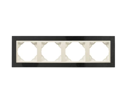 Рамка 4-кратна універсальна LOGUS Граніт з пласт. вставкою перламутр