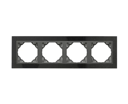 Рамка 4-кратна універсальна LOGUS Граніт з пласт. вставкою графіт