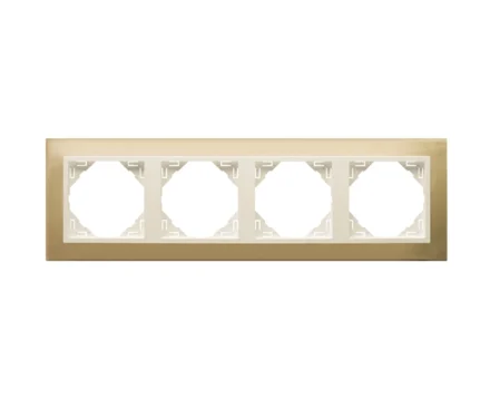 Рамка 4-кратна універсальна LOGUS Золото з пласт. вставкою перламутр