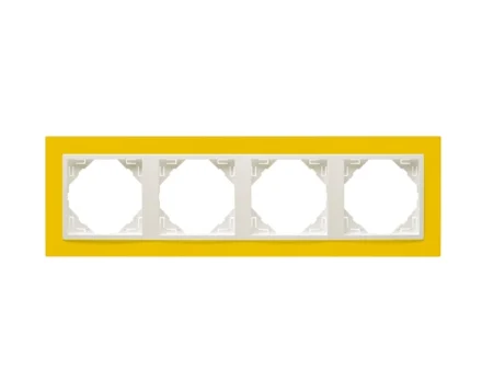 Рамка 4-кратна ANIMATO жовтий / металік крижаний