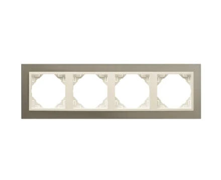 Рамка 4-кратна універсальна LOGUS Титан з пласт. вставкою перламутр