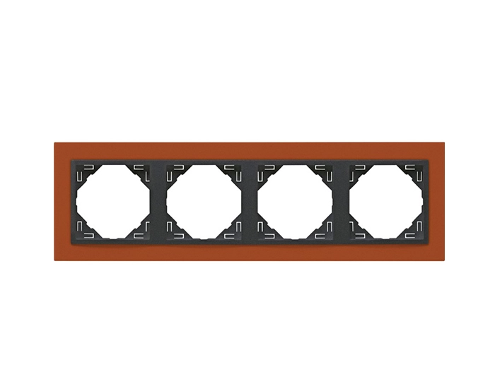90940 TTS Рамка 4-кратна ANIMATO металік оранжевий / металікік графіт