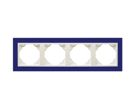 Рамка 4-кратна ANIMATO синій / металік крижаний