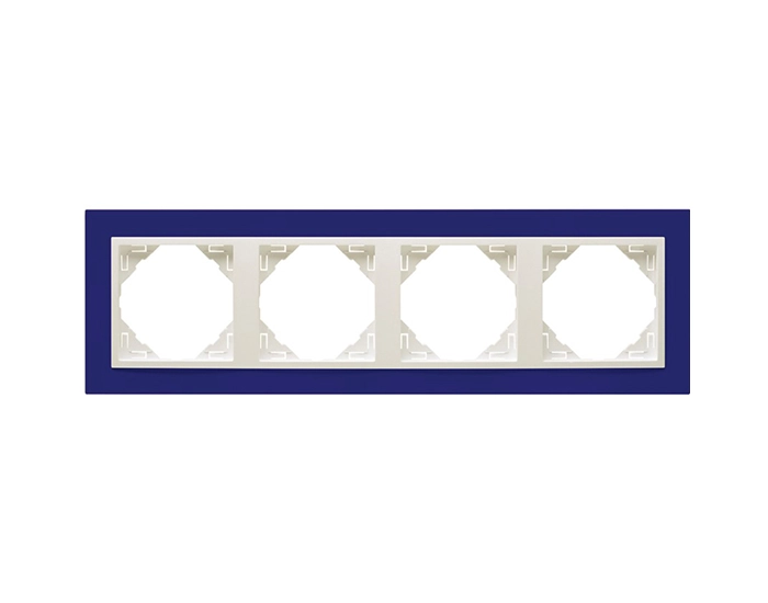 90940 TZG Рамка 4-кратна ANIMATO синій / металік крижаний