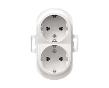 Механізм розетка 2-на з заземл. Aling-Conel EON, білий