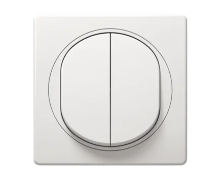 Комплект: механізм вимикача 2кл. сход.+рамка 1-на 80*80 Aling-Conel EON, білий