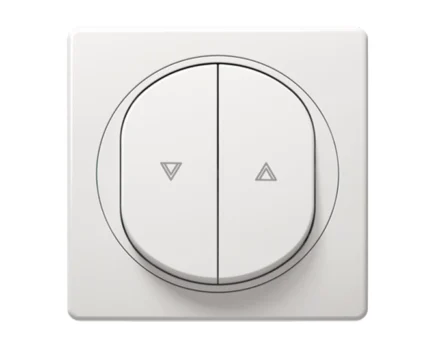 Комплект: механізм кнопк.вимикача 2кл. Для жалюзі+рамка 1-на 80*80 Aling-Conel EON, біл.