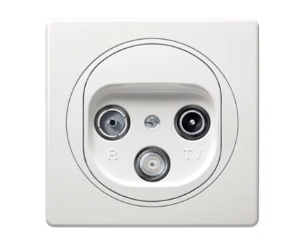 Комплект: механізм розетка ТV/FM/SAT+рамка 1-на 80*80 Aling-Conel EON, білий