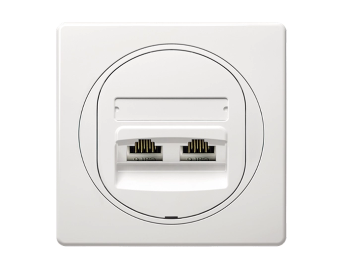 E613.00 Комплект: механізм розетка 2-на TF RJ12 6/4+рамка 1-на 80*80 Aling-Conel EON, білий