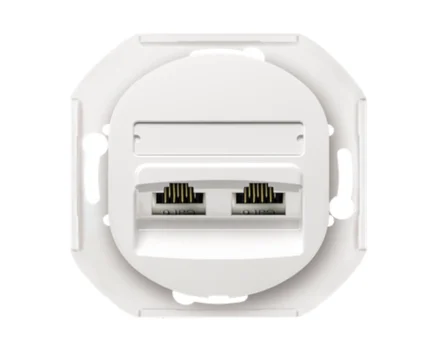 Механізм розетка 2-на комп'ют. 2*RJ45 Cat5e, UTP, Aling-Conel EON, білий