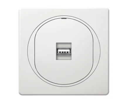 Комплект: механізм розетка 1-на USB+рамка 1-на 80*80 Aling-Conel EON, білий