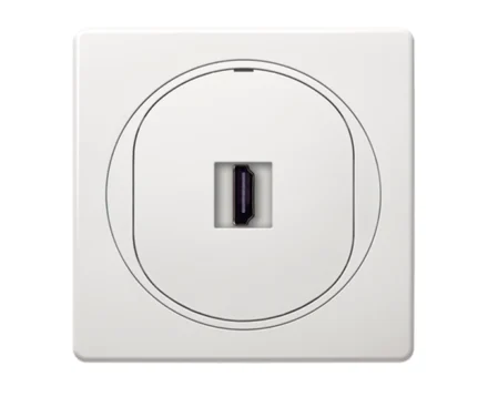 Комплект: механізм розетка 1-на HDMI+рамка 1-на 80*80 Aling-Conel EON, білий