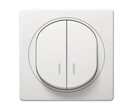 Комплект: механізм вимикача 2-кл. з підсв.+рамка 1-на 80*80 Aling-Conel EON, білий