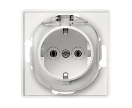 Механізм розетки 1-на з заземл. з кришкою Aling-Conel EON, білий