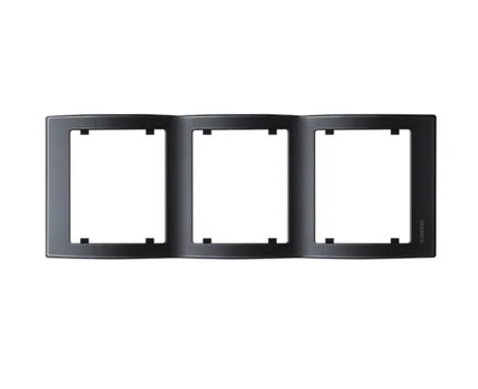 Рамка потрійна вертикальна SIEMENS IRIS чорний коссо